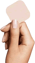 Woman's hand holding a collagen patch